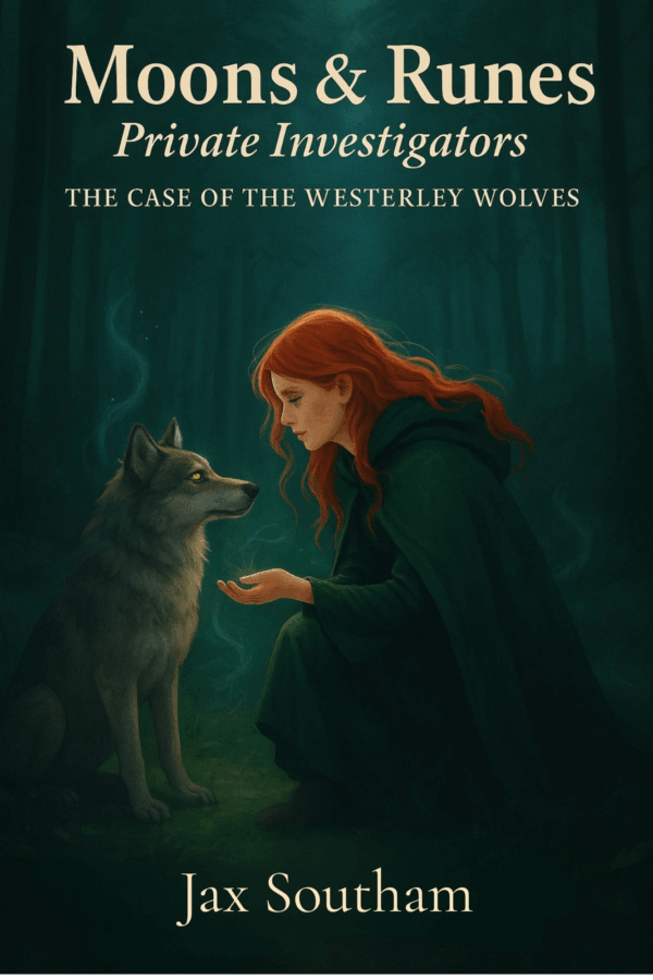 Moons & Runes: The Case of the Westerley Wolves. Book cover. By Jax Southam.